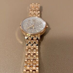 Nine West Rose Gold Tone Glitter Dial Bracelet Watch